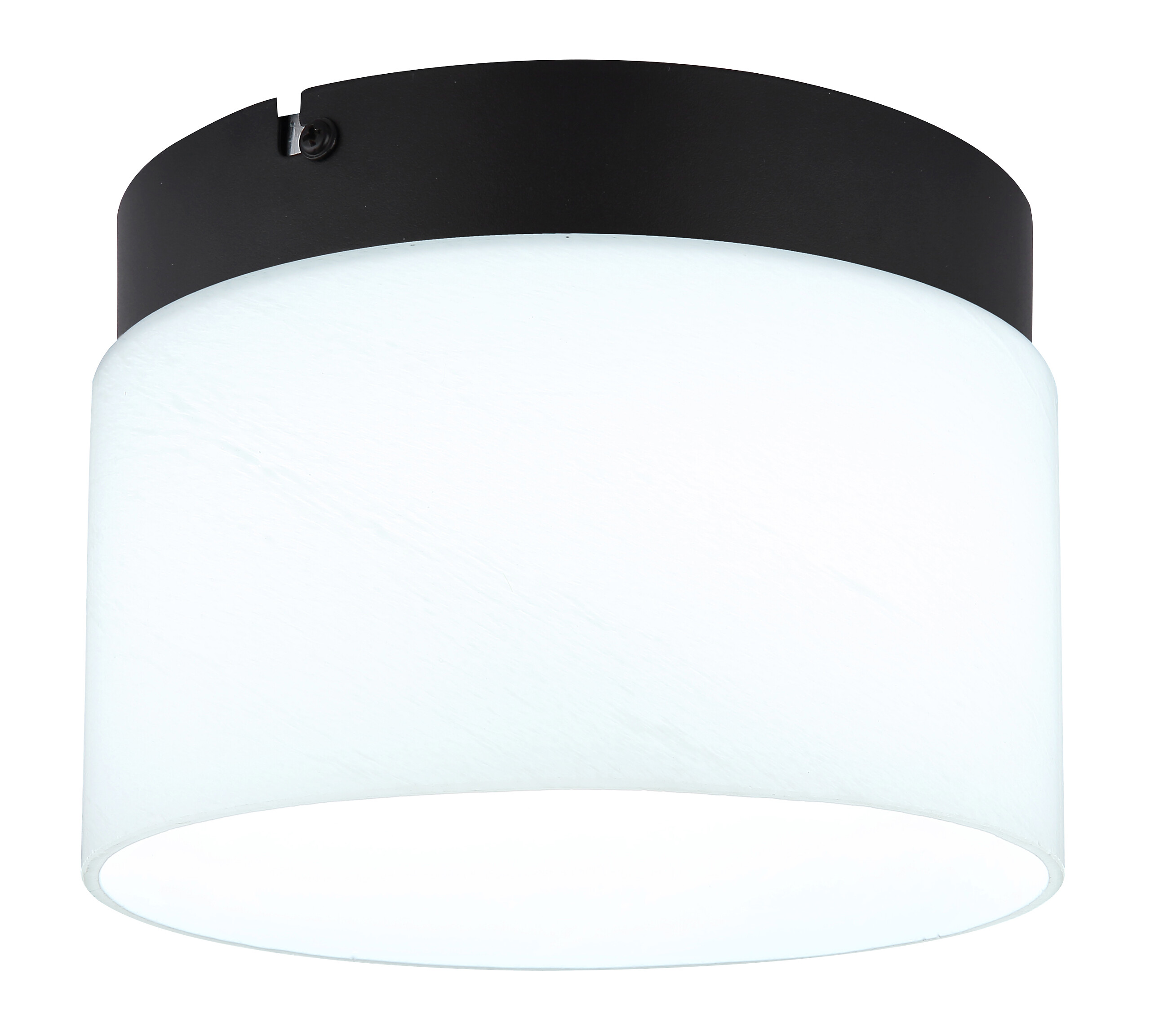 GLOBO Deckenleuchte mattschwarz Opal Metall Glas H/D: ca. 14x20 cm 1 Brennstellen