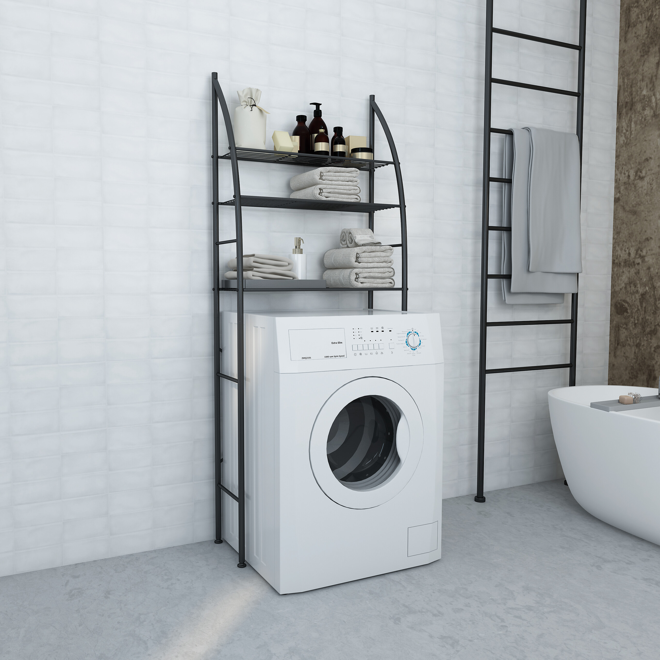 Regal schwarz Stahl B/H/L: ca. 25x166x66 cm