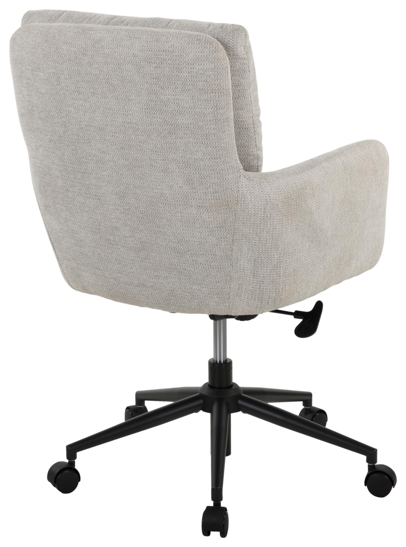 Drehstuhl Lenn hellgrau schwarz Metall Polyester