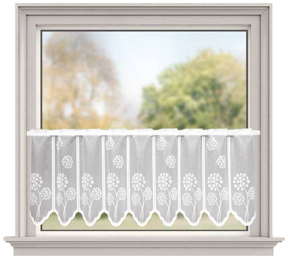 Sensation Scheibengardine weiß B/L: ca. 200x45 cm