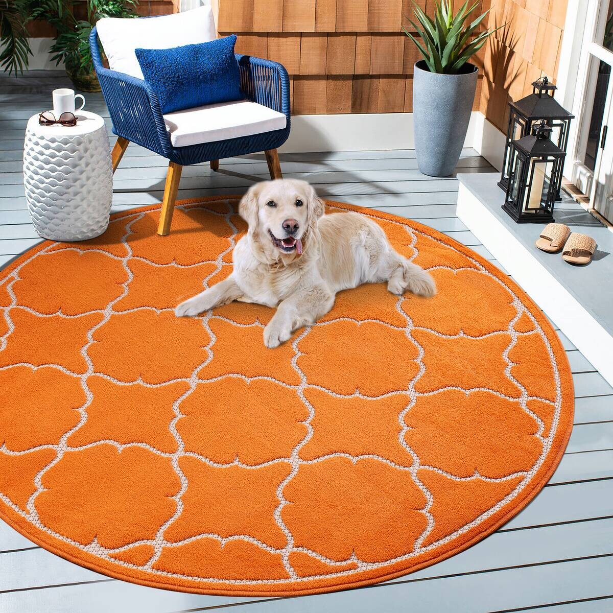 Sanat Outdoorteppich BERLIN orange B/L: ca. 200x200 cm