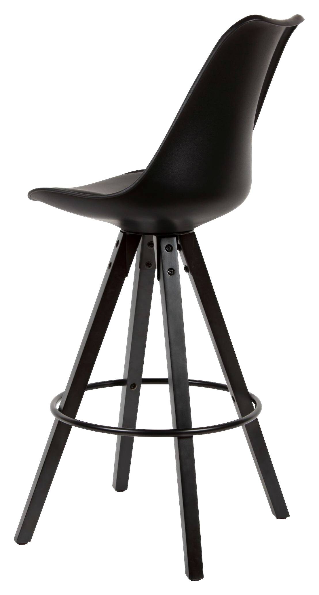 Barhocker 2er-Set schwarz Kunstleder B/H/T: ca. 44x113x39 cm