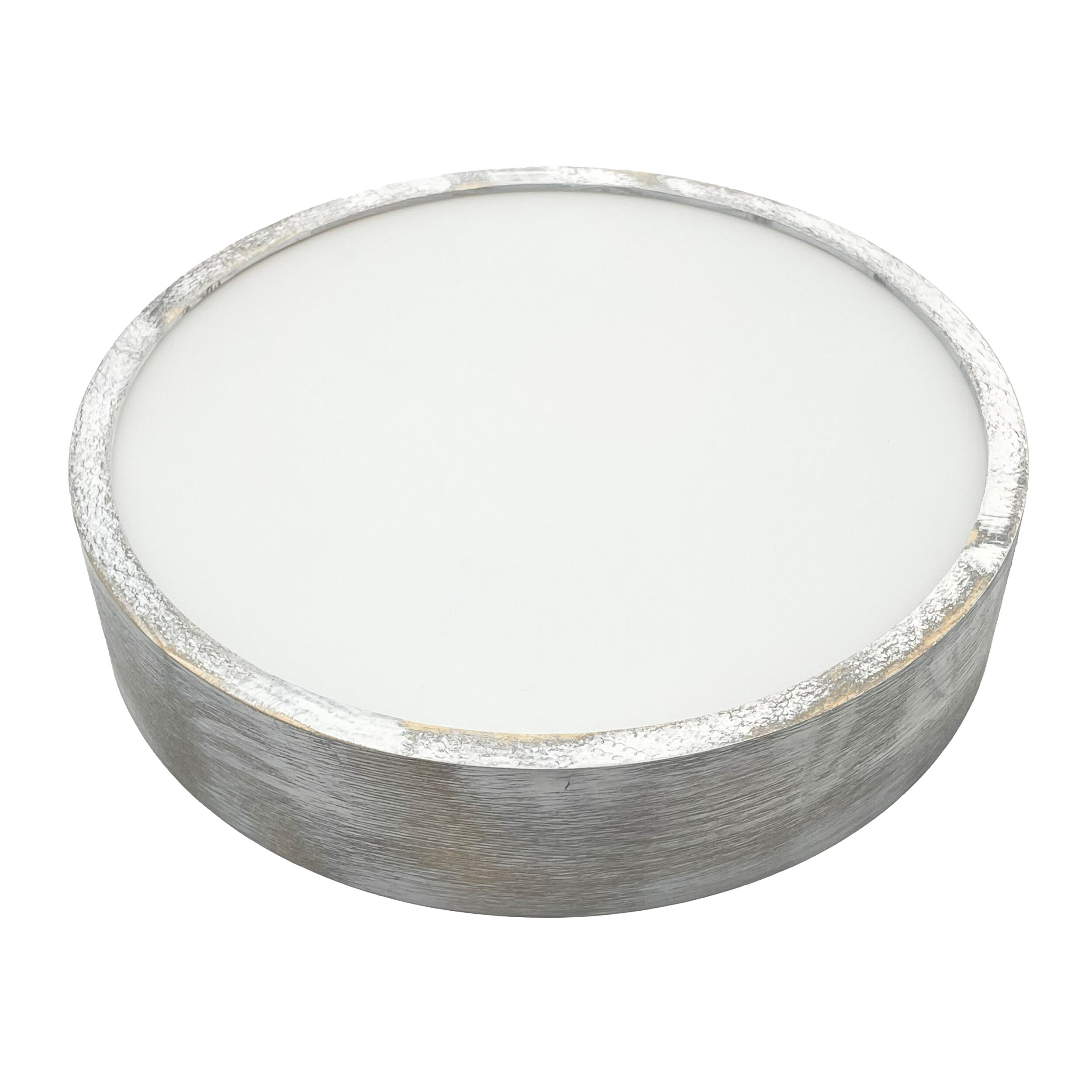 Lamkur Deckenleuchte hellbraun weiß Glas Holz B/H/L: ca. 38,5x12x38,5 cm 3 Brennstellen