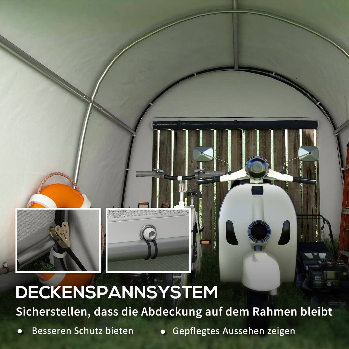 Outsunny Gartenhaus grau B/H/L: ca. 300x300x235 cm