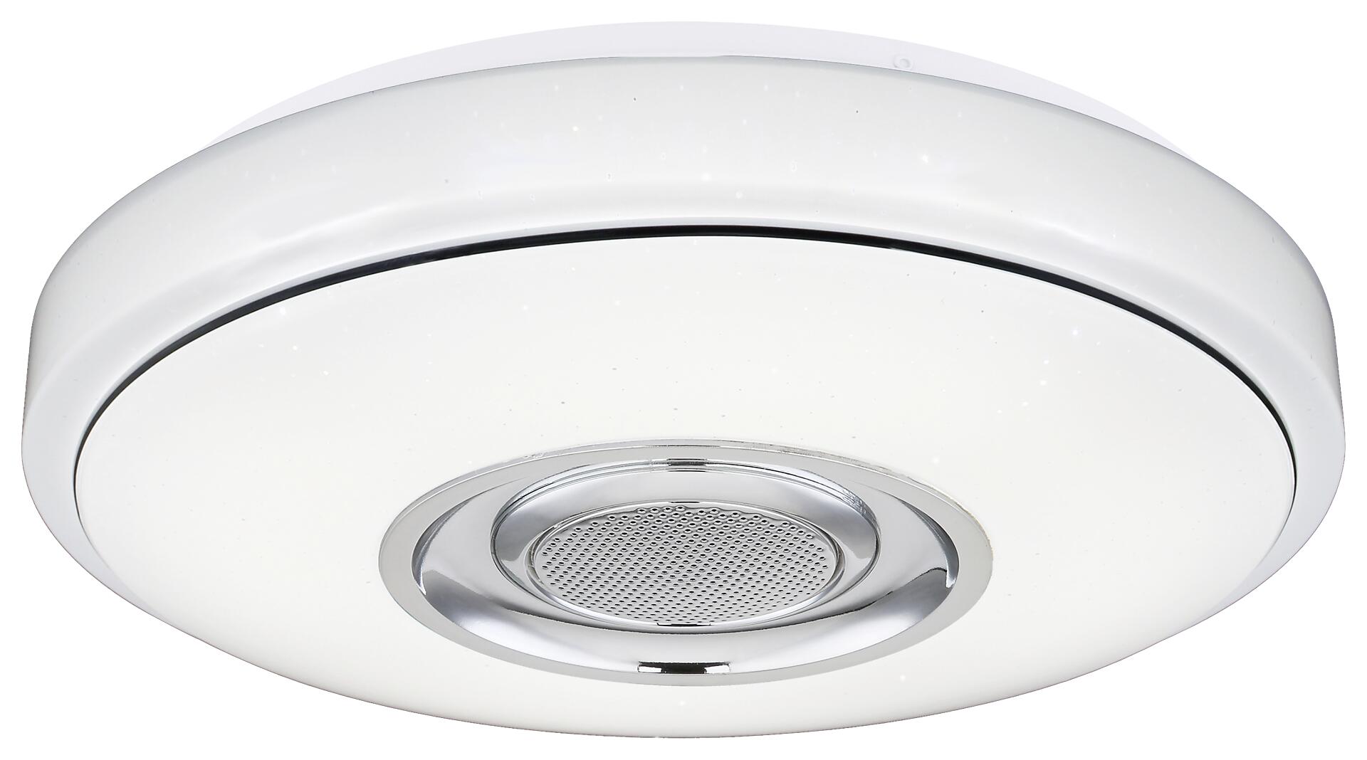 POCOline Deckenleuchte Sound weiß Chrom Kunststoff Metall H/D: ca. 8x34 cm