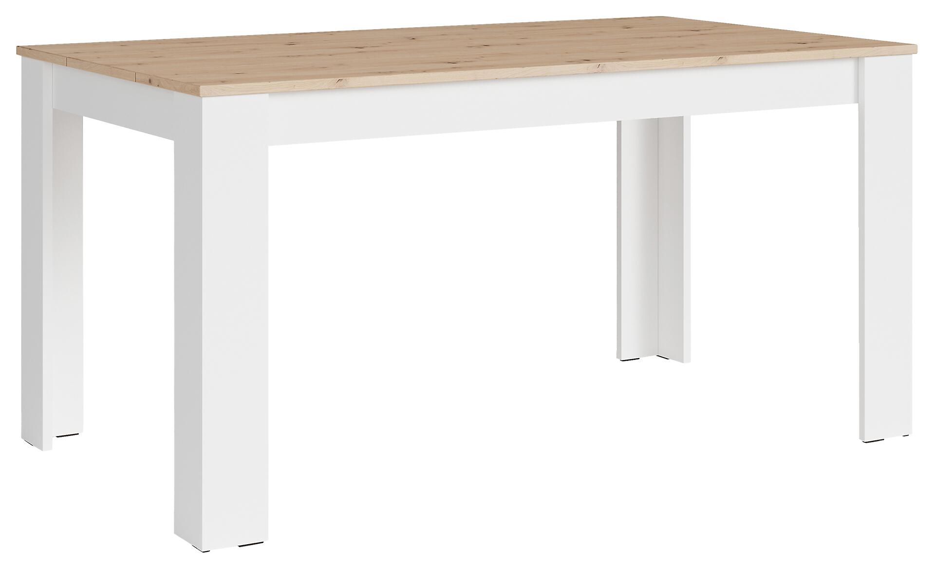 Tischgruppe KIRA weiß Eiche B/H/T: ca. 160x75x90 cm