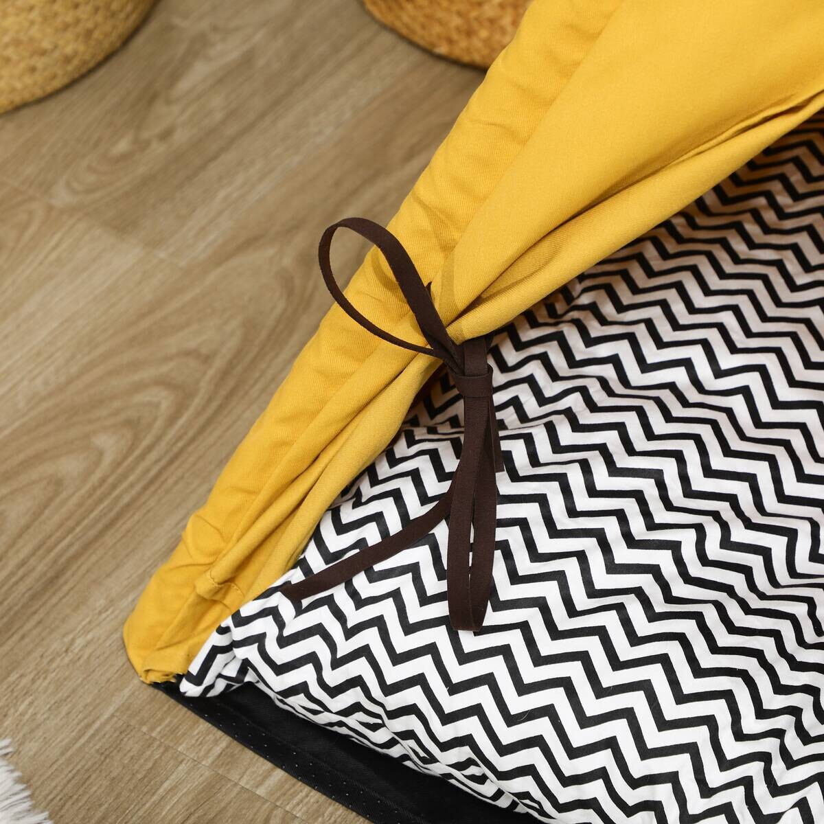 PawHut Katzen-Zubehör gelb Kiefer B/H/L: ca. 60x60x76 cm