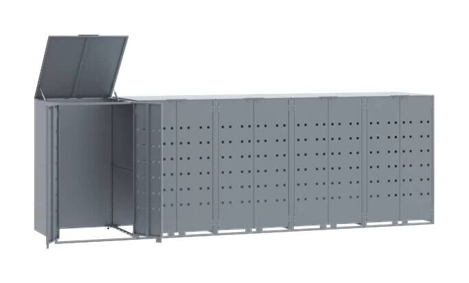 vidaXL Mülltonnenbox grau