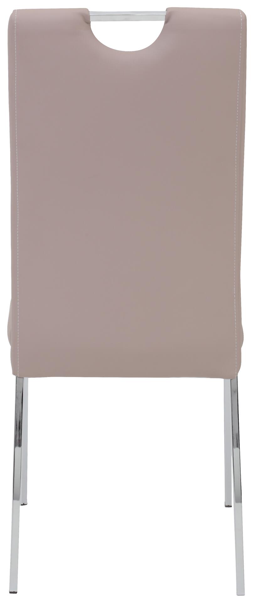 Stuhl Andrea 2er Set Cappuccino Kunstleder Metall B/H/T: ca. 43x100x64 cm