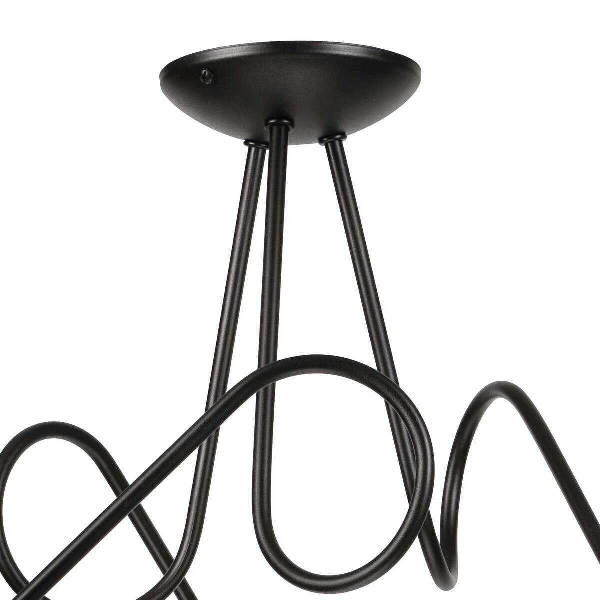 Lamkur Kronleuchter schwarz Stahl B/H/L: ca. 39x54x54 cm E27 3 Brennstellen