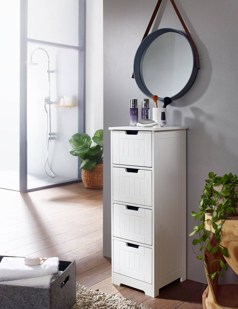 Badkommode weiß B/H/T: ca. 30x83x30 cm