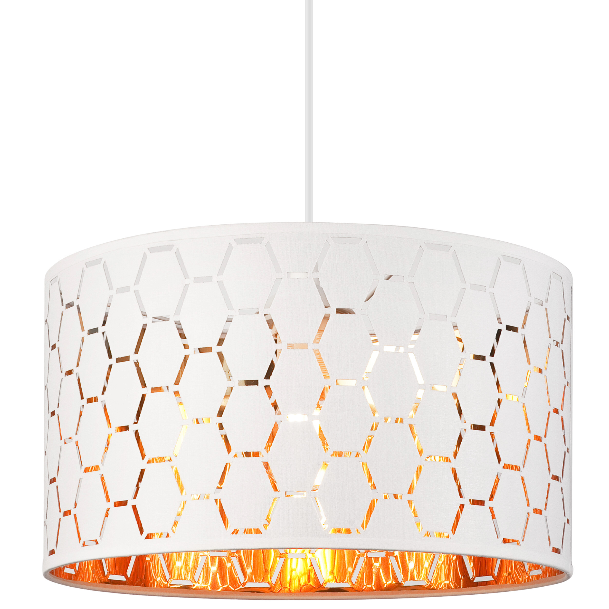 Lamkur Pendelleuchte weiß Holz B/H/L: ca. 37x23x37 cm E27 1 Brennstellen