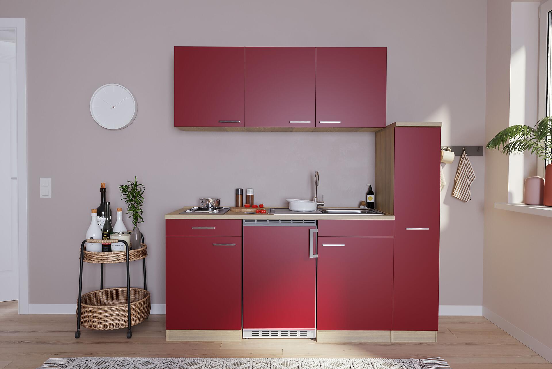 Respekta Küchenblock Economy rot matt B/H/T: ca. 180x200x60 cm