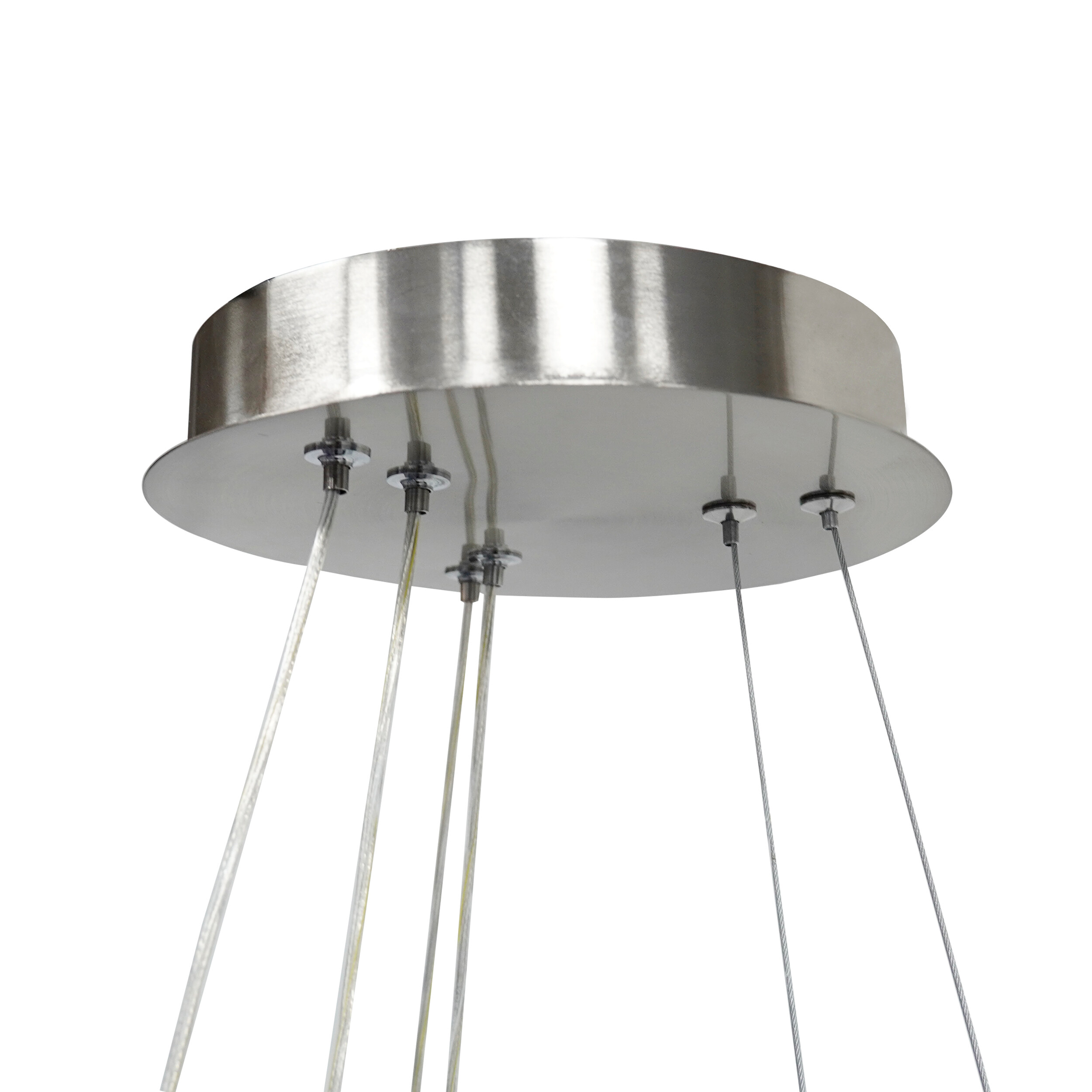 POCOline LED-Pendelleuchte Eleni nickel Acryl Alu H/D: ca. 120x60 cm