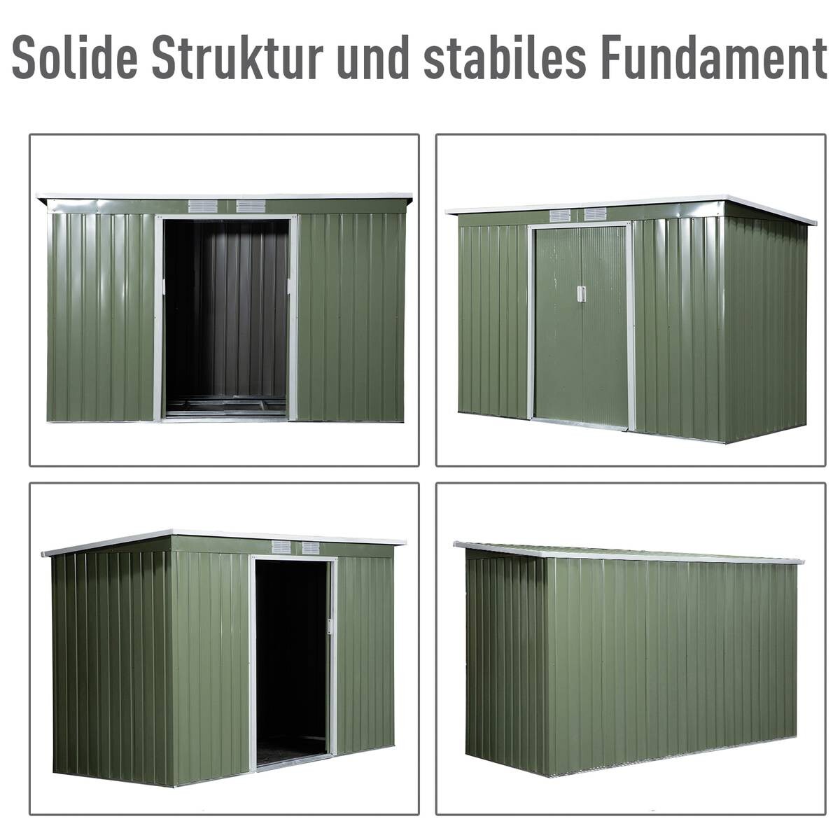 Outsunny Gartenschrank grün Stahl B/H/T: ca. 277x173x130 cm