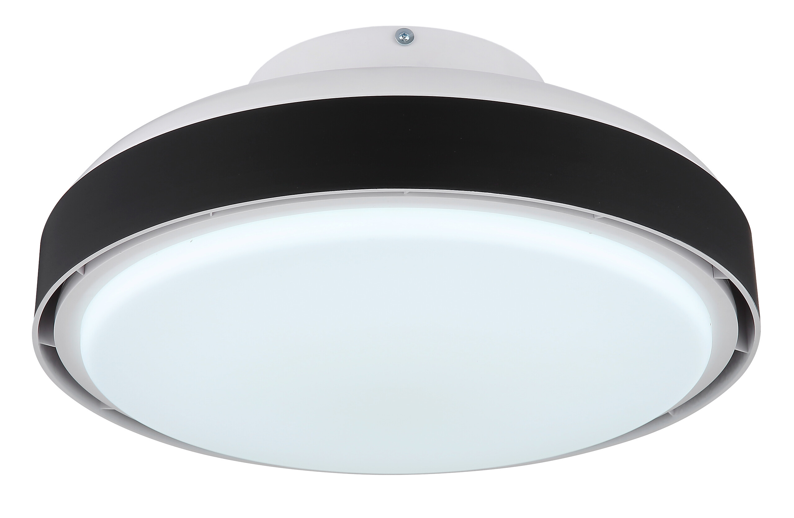 GLOBO LED-Deckenventilator mattschwarz weiß Opal Kunststoff Acryl H/D: ca. 20x45 cm 1 Brennstellen