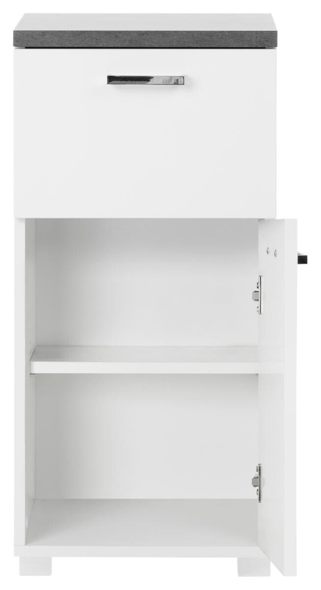 Badkommode Praya Dark Concret Nachbildung weiß Hochglanz B/H/T: ca. 36x73x32 cm