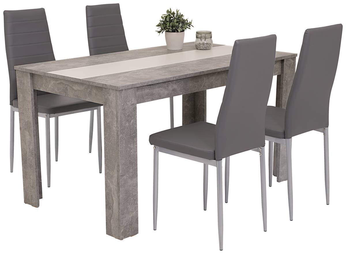 Tischgruppe Helene Beton Optik grau B/H/T: ca. 140x76x80 cm Tischgruppe Helene Beton Optik grau B/H/T: ca. 140x76x80 cm