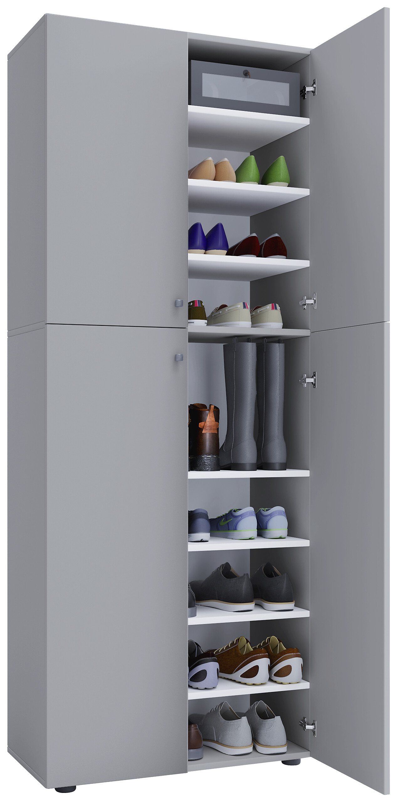 Schuhschrank Lona XXL grau weiß B/H/T: ca. 70x182x39 cm Schuhschrank Lona XXL grau weiß B/H/T: ca. 70x182x39 cm