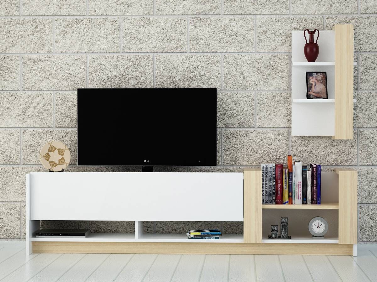 Wohnwand Kazablanka weiß Safir B/H/T: ca. 182x45x30 cm