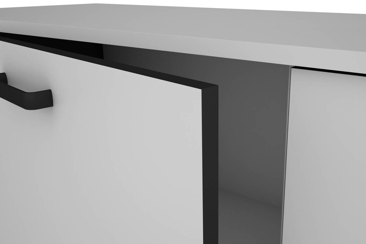Sideboard FARO weiß schwarz B/H/T: ca. 140x84x40 cm