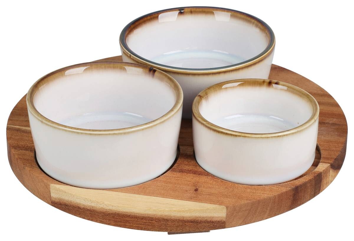 Servierschale weiß Holz