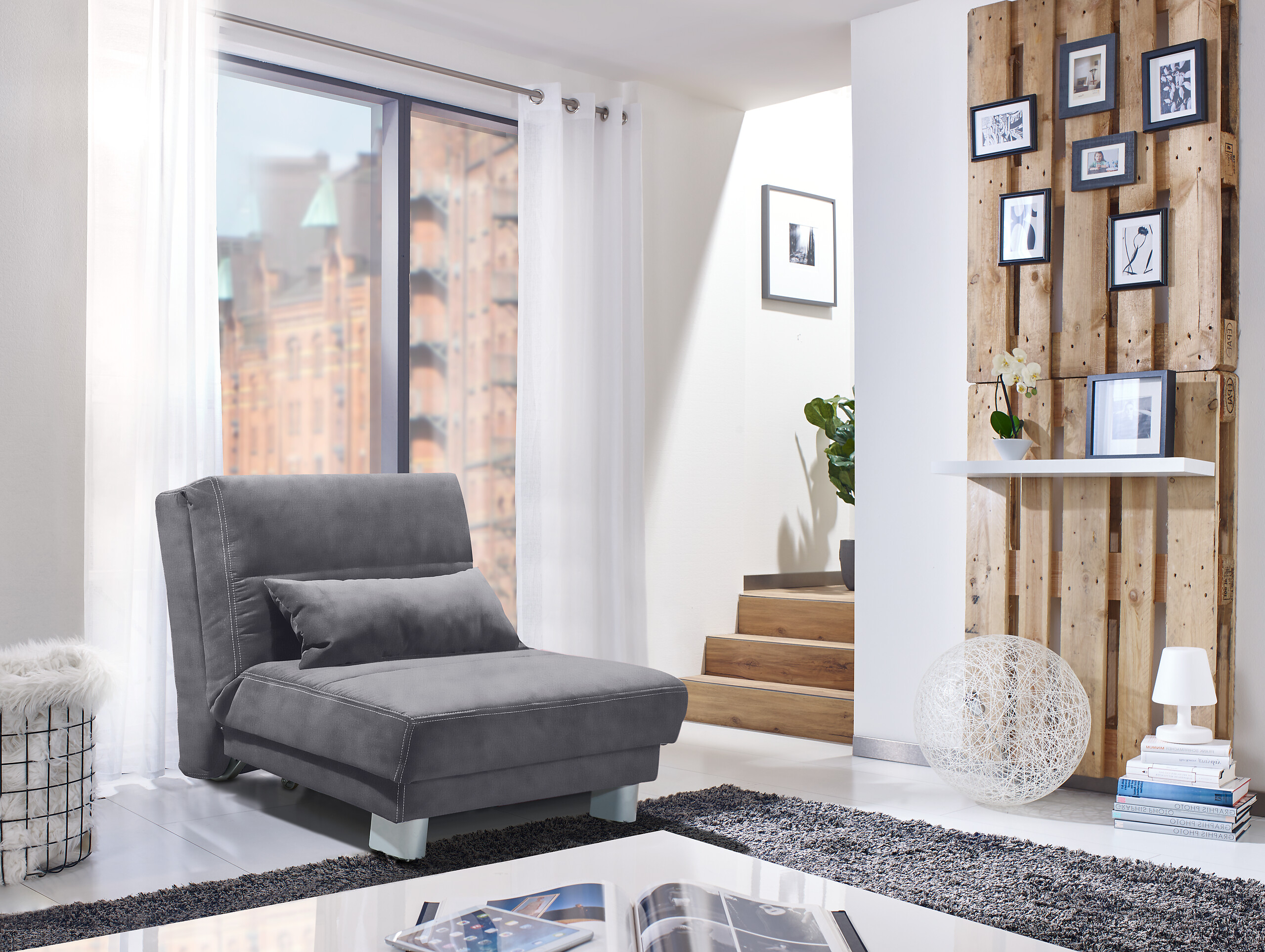 Schlafsofa Gina grau B/H/T: ca. 80x86x95 cm Schlafsofa Gina grau B/H/T: ca. 80x86x95 cm