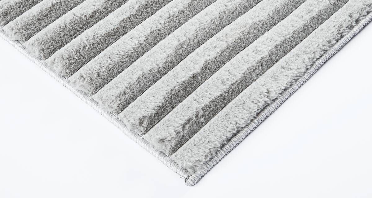 Fellimitat Stripy grau B/L: ca. 120x160 cm