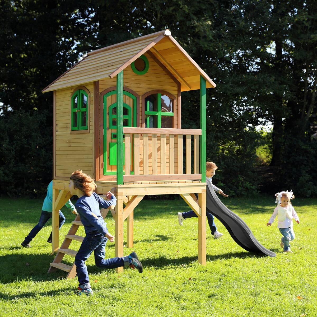 AXI Spielhaus Laura grün B/H/L: ca. 318x272x191 cm