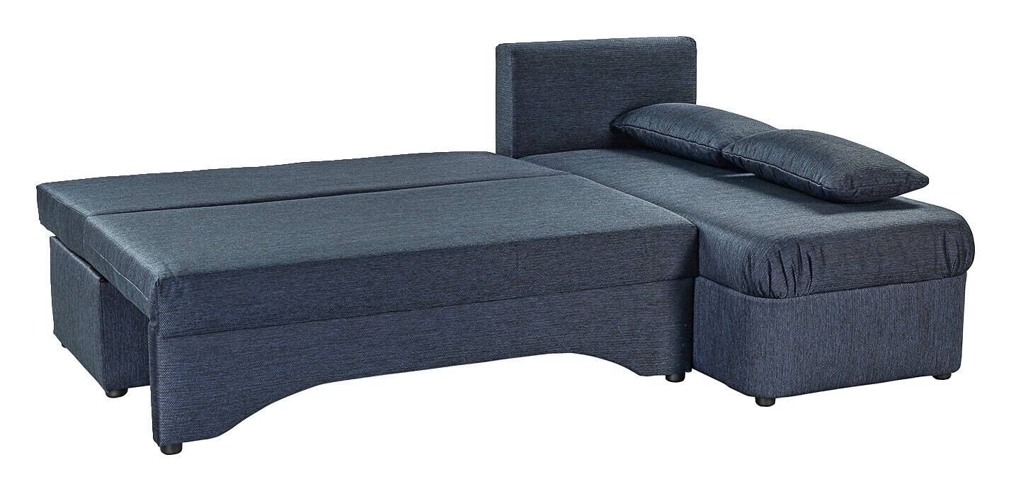 Ecksofa mit Bettfunktion und Bettkasten dunkelblau B/H/T: ca. 191x41x142 cm