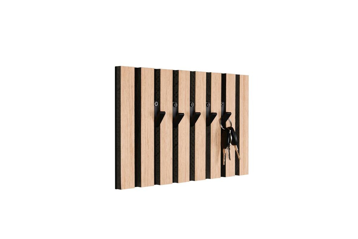 Schlüsselboard Grace Eiche Nachbildung schwarz MDF Filz B/H/T: ca. 31x20x1 cm