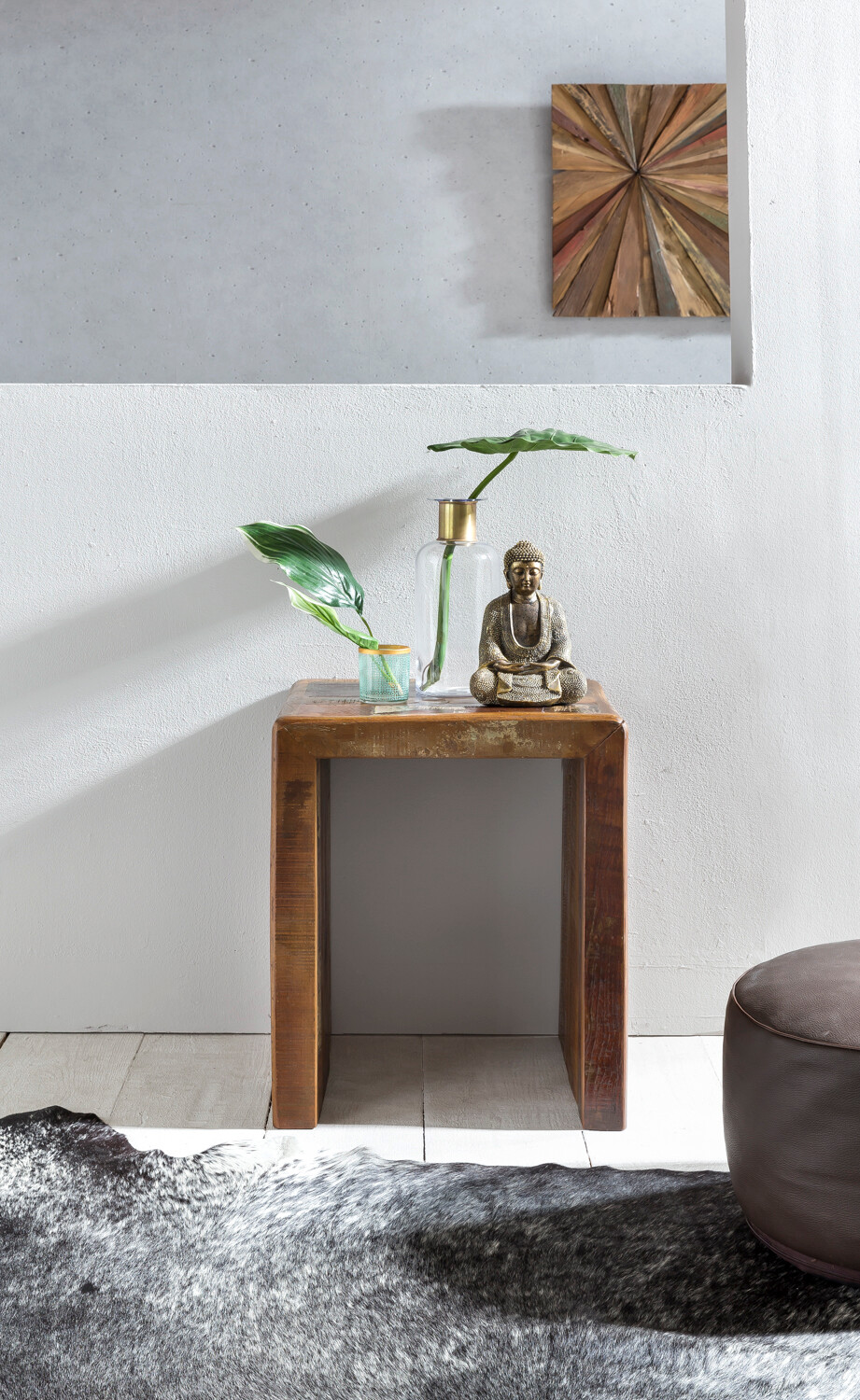 Beistelltisch braun Holz B/H/T: ca. 45x55x40 cm