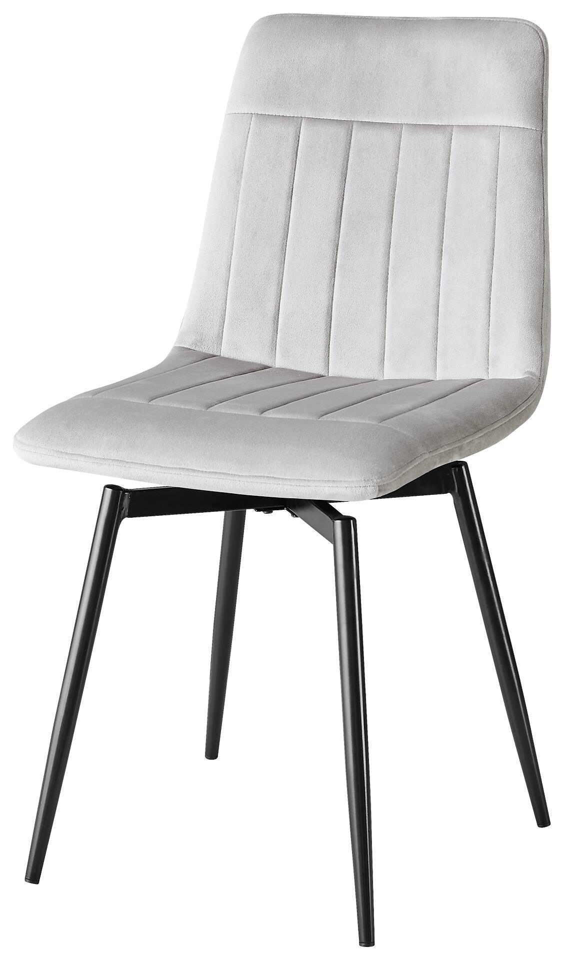 Stuhl Ayra grau Samt B/H/T: ca. 57x85x57 cm Stuhl Ayra grau Samt B/H/T: ca. 57x85x57 cm