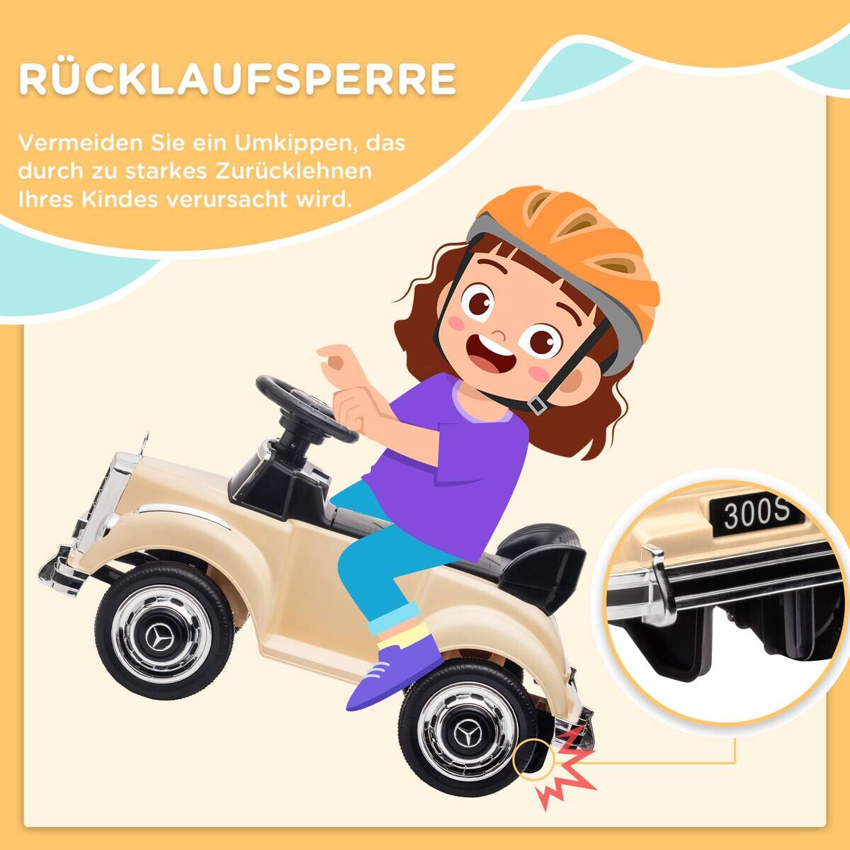 AIYAPLAY Rutschauto beige B/H/L: ca. 41,5x45x77,5 cm