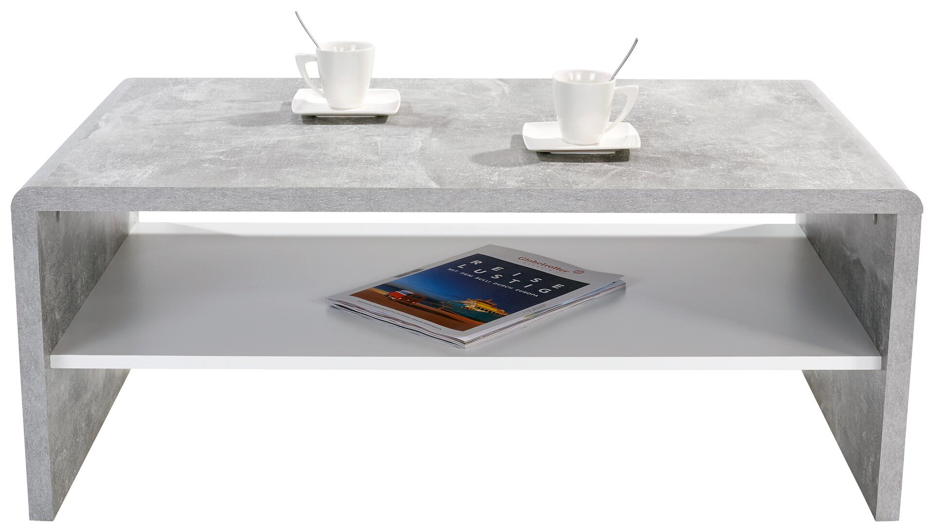 Couchtisch Cala Luna C4T02 Beton Alpinweiß B/H/T: ca. 100x40x59 cm