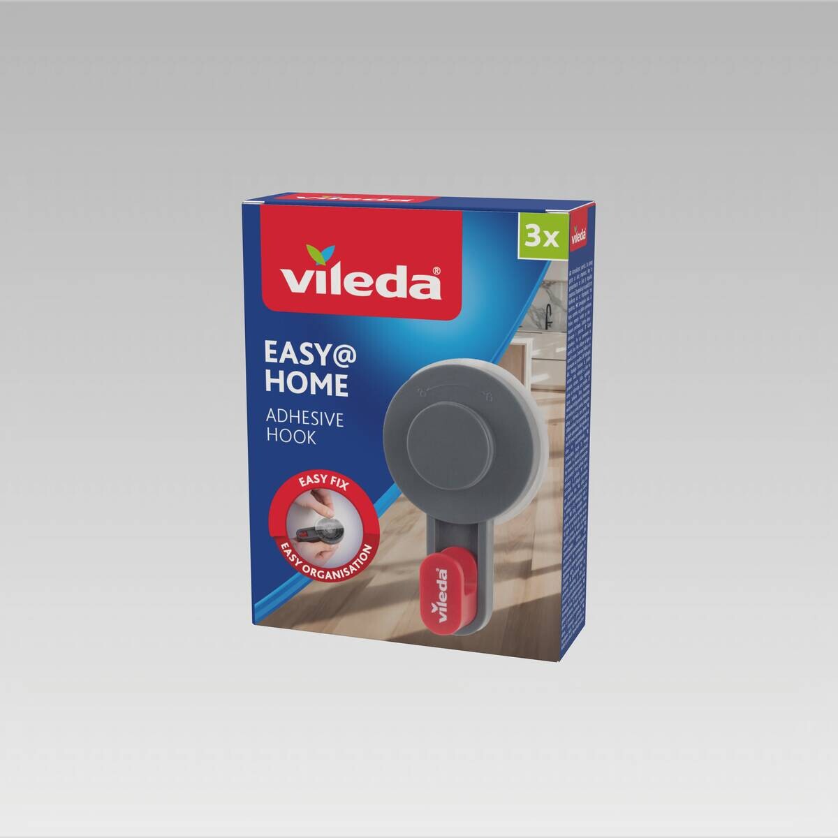 Vileda Klebehaken grau Kunststoff B/H/L: ca. 6,5x3,7x11,2 cm