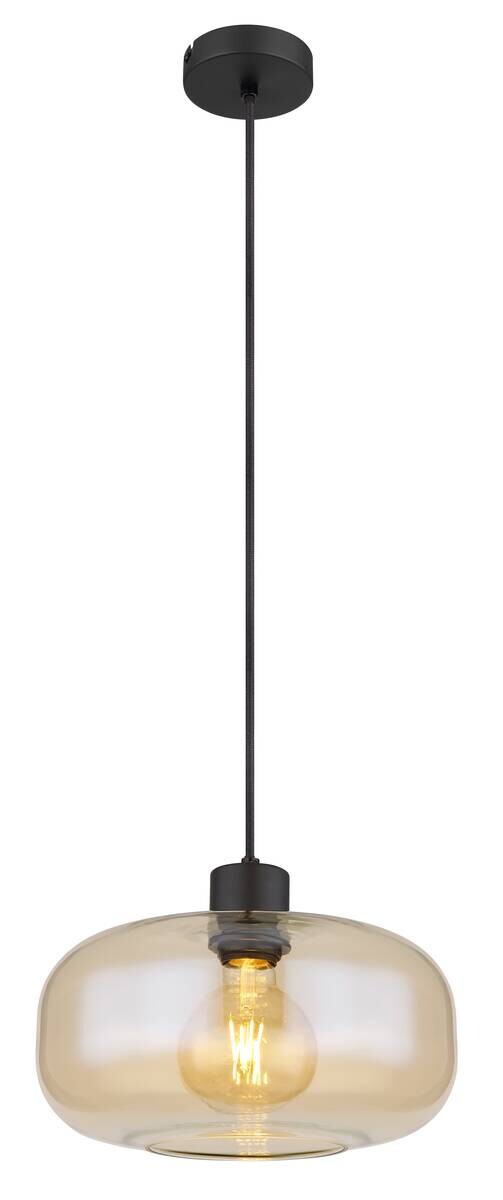 GLOBO Pendelleuchte schwarz Metall H/D: ca. 120x28 cm E27 1 Brennstellen