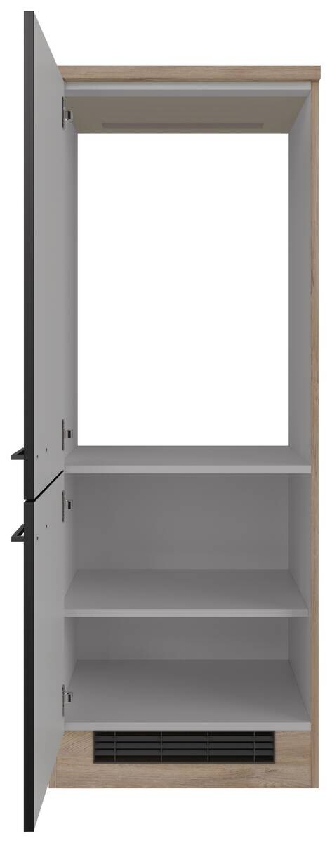 Kühlumbauschrank Capri schwarz matt B/H/T: ca. 60x161x60 cm