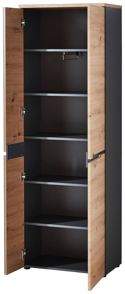 Garderobenschrank Memphis Eiche Artisan Nachbildung Graphit B/H/T: ca. 65x197x38 cm