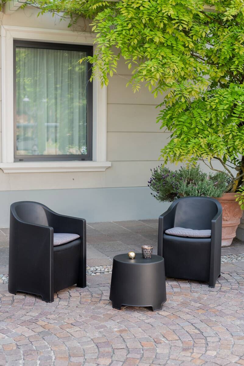 ProGarden Loungeset Luna anthrazit Kunststoff