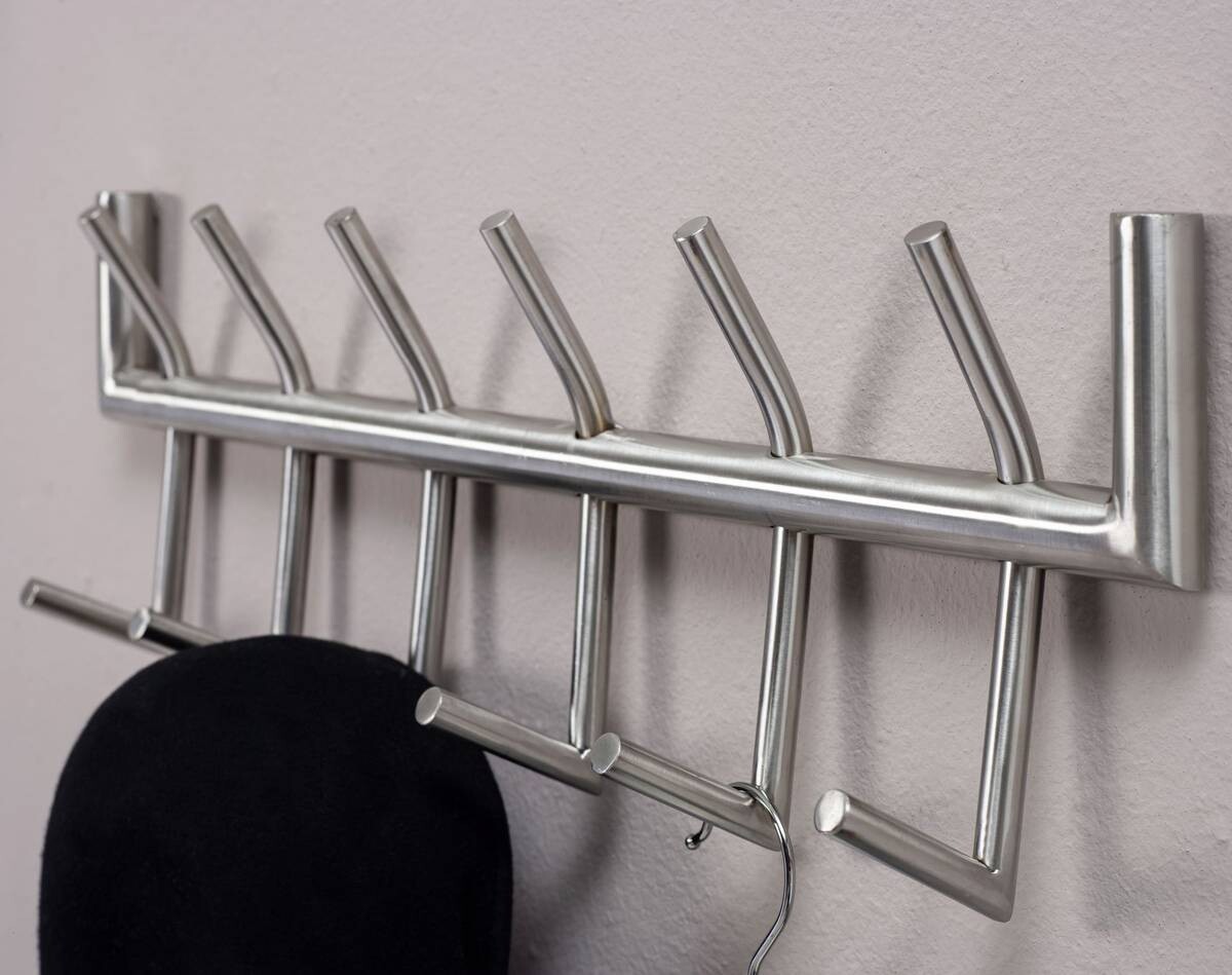 Garderobe Stahl poliert B/H/T: ca. 60x19x10 cm