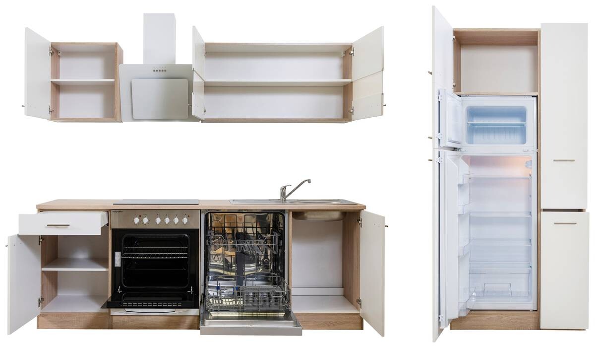 Respekta Küchenblock Economy weiß B/H/T: ca. 310x200x60 cm