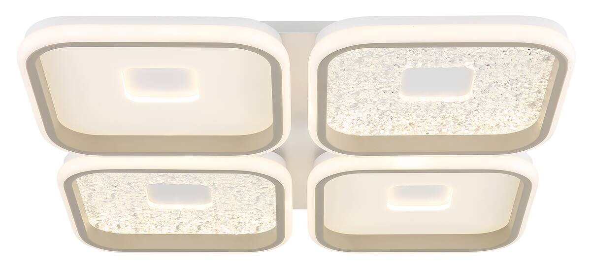 GLOBO LED-Deckenleuchte weiß Opal sand Metall Kunststoff B/H/L: ca. 54x7,8x54 cm 1 Brennstellen