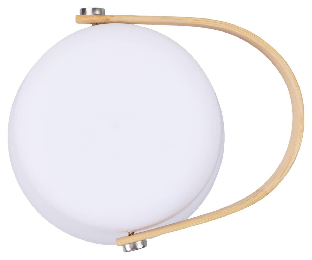 POCOline LED-Tischleuchte Isla weiß Kunststoff Bambus H/D: ca. 13,5x12 cm