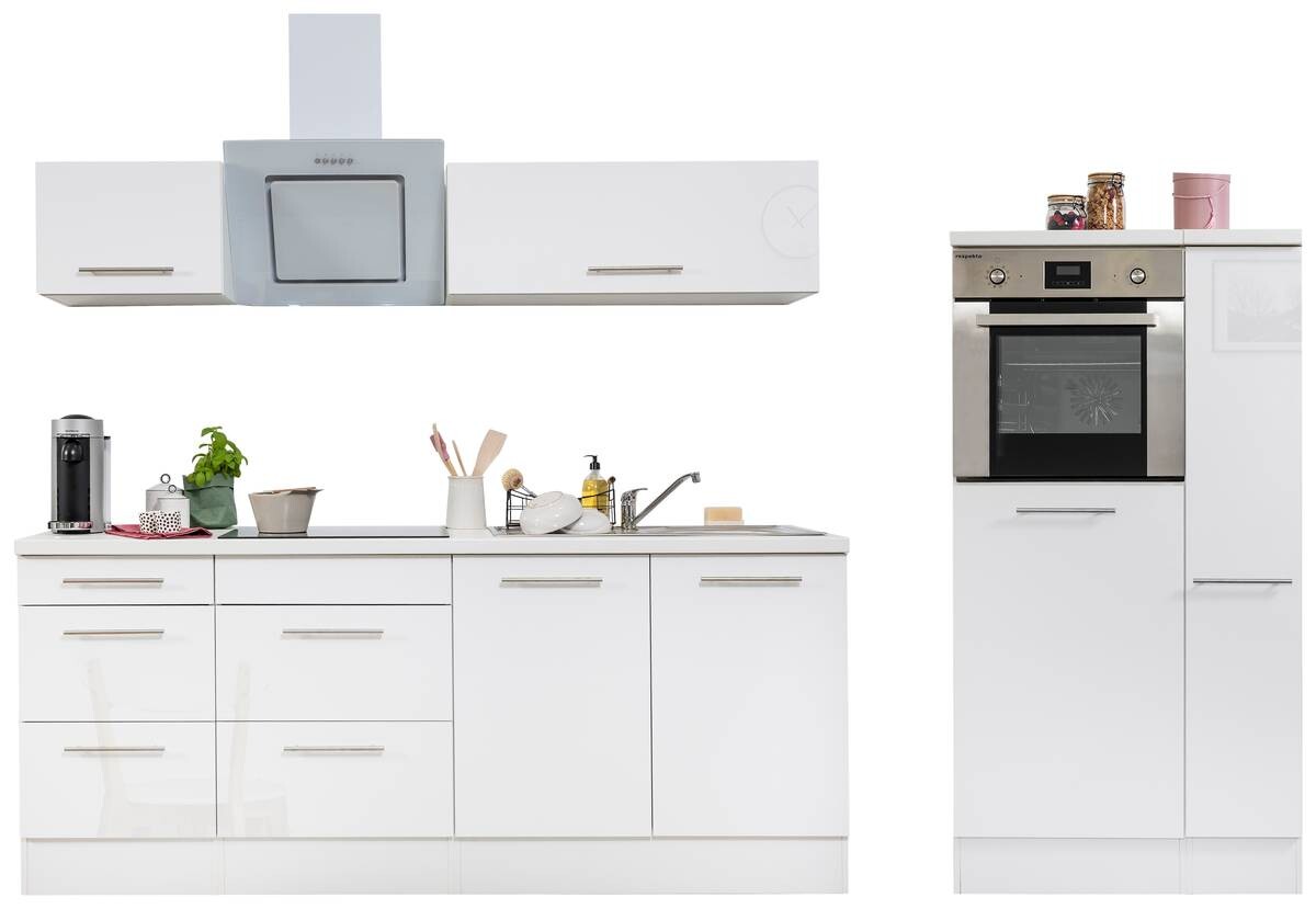 Respekta Küchenblock Amanda weiß Hochglanz B/H/T: ca. 300x200x60 cm