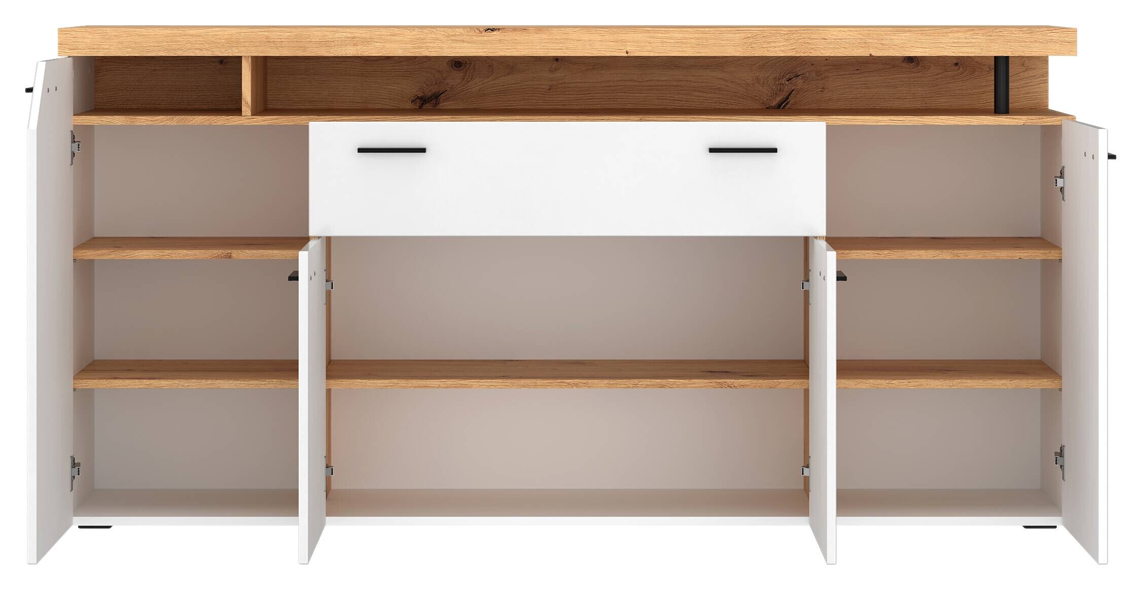 Sideboard Nico weiß Eiche Artisan Nachbildung B/H/T: ca. 184x91x40 cm Sideboard Nico weiß Eiche Artisan Nachbildung B/H/T: ca. 184x91x40 cm