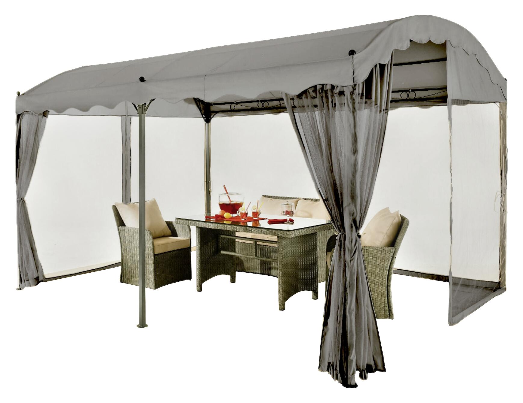 Grasekamp Seitenteile für Bogenpergola grau Kunststoff B/L: ca. 300x400 cm