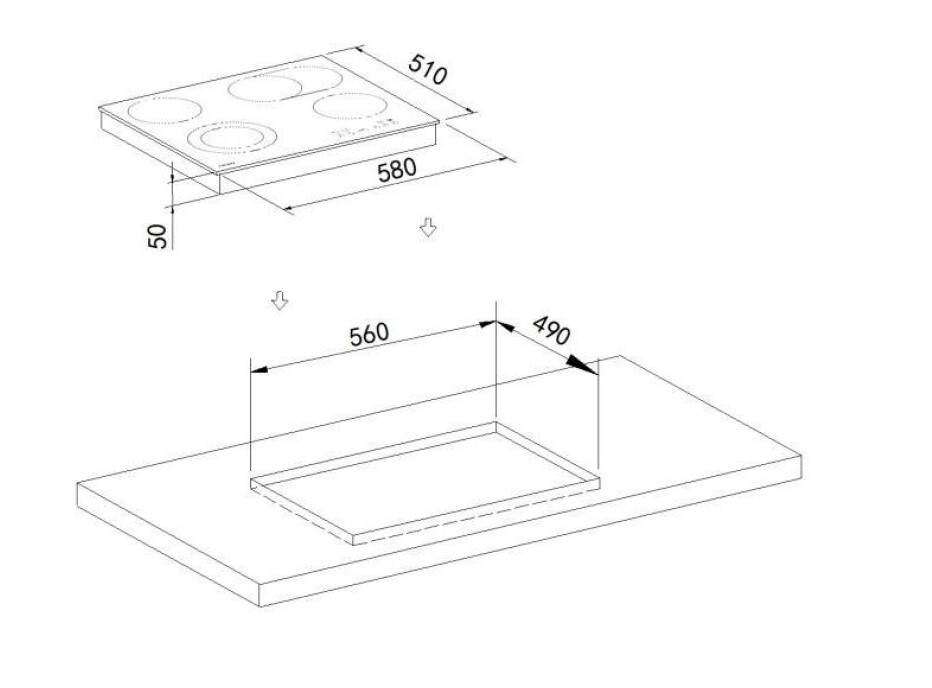 Mican Glaskeramikkochfeld CKA4Z2KB schwarz Schwarzglas B/H/T: ca. 58x5x51 cm Mican Glaskeramikkochfeld CKA4Z2KB schwarz Schwarzglas B/H/T: ca. 58x5x51 cm