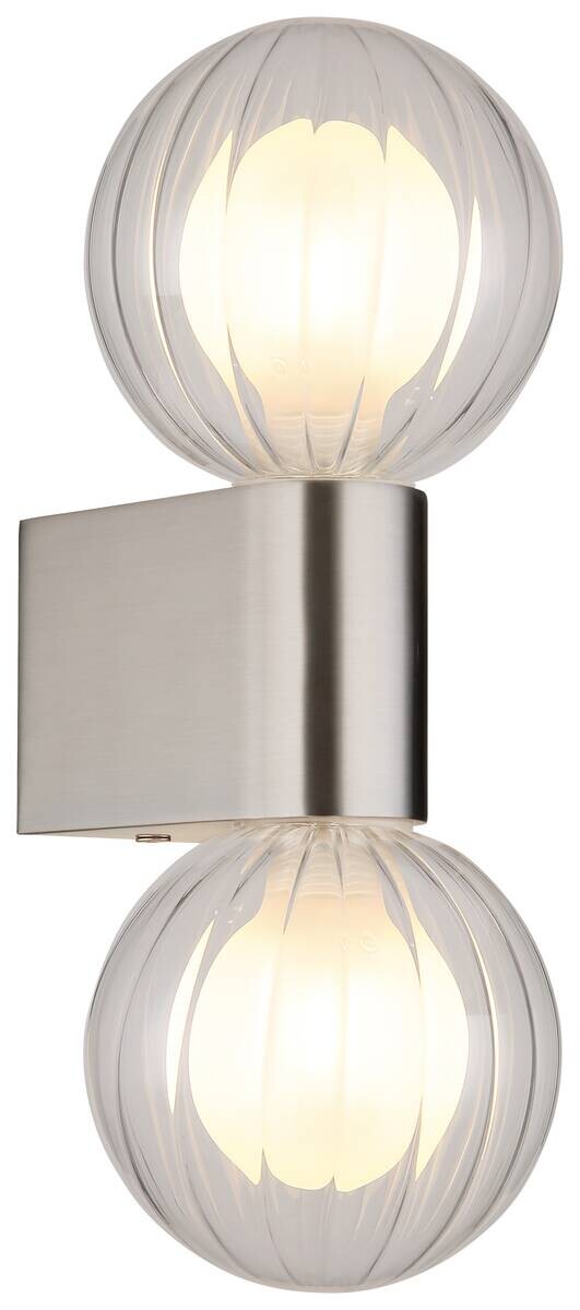 GLOBO Wand-/Deckenleuchte Ander 41928-2N transparent silber Glas Aluminium B/L: ca. 10x27 cm G9 2 Brennstellen