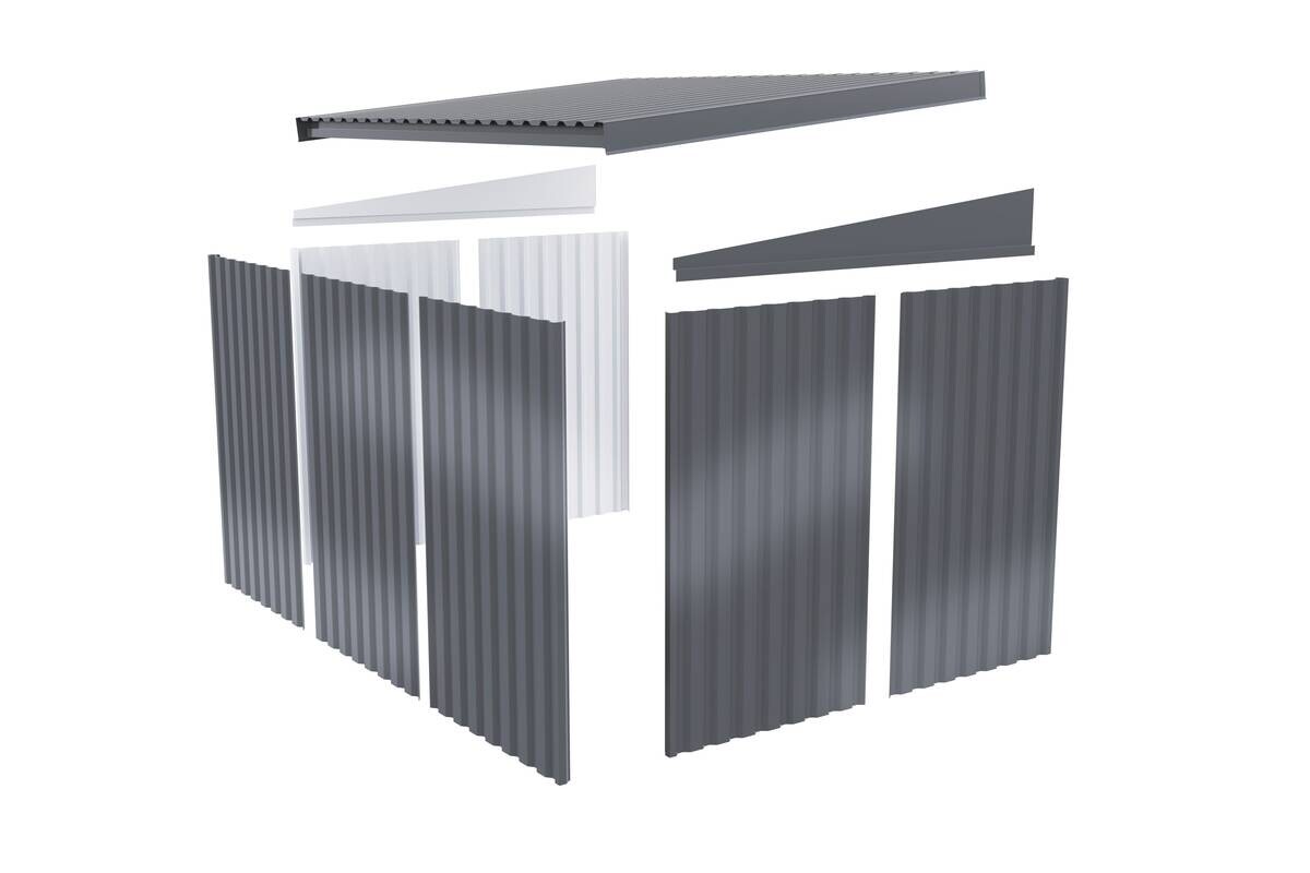 Karibu Gartenhaus Indra 3,5 anthrazit B/H/T: ca. 289x213x289 cm